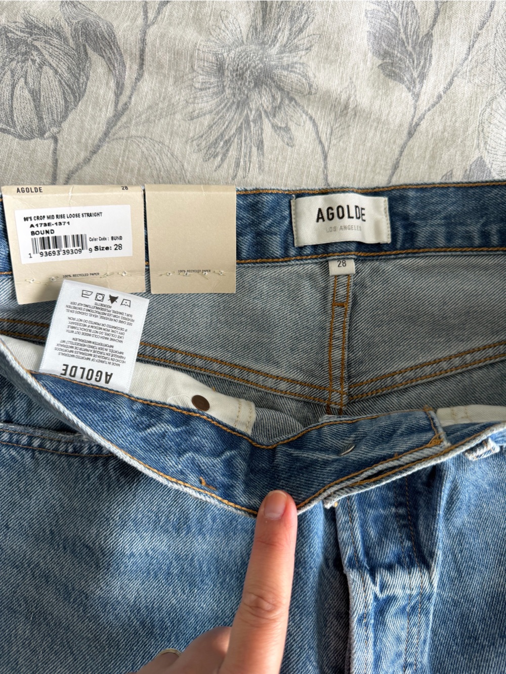 NWT Agolde 90’s Crop Mid Rise Loose straight Jeans - Picture 5 of 9